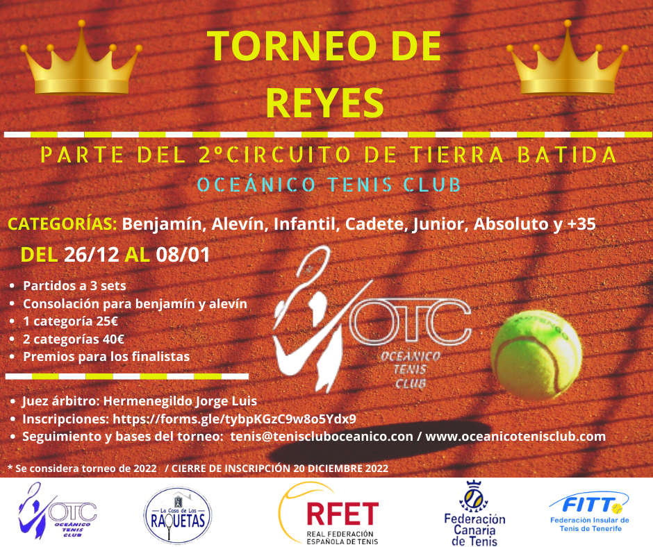 Torneo de Reyes – 2º Circuito de Tierra Batida. Oceánico Tenis Club |  FEDERACIÓN INSULAR DE TENIS DE TENERIFE - FITT